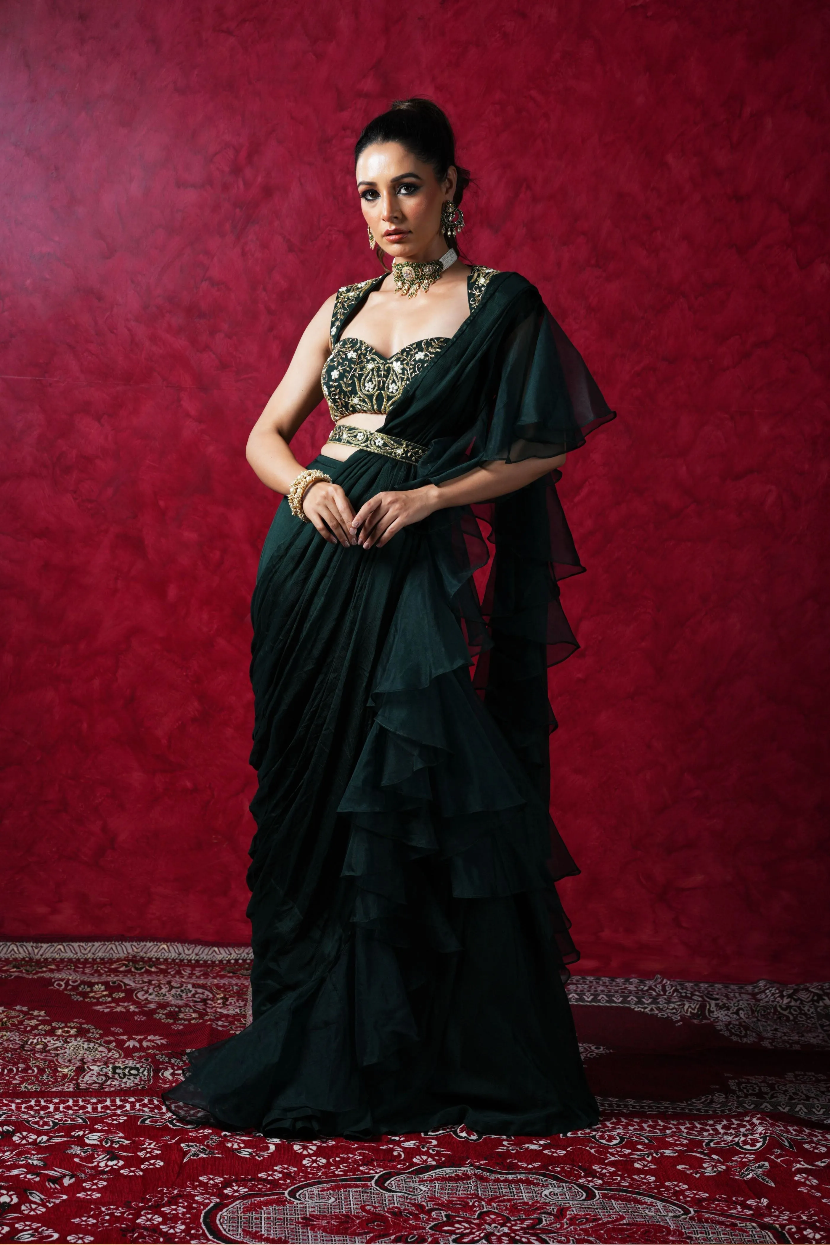 LARA RUFFLE SAREE
