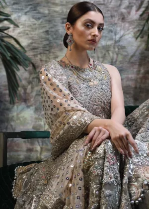 Latest Pakistani Bridal Long Shirt Lehnga for Wedding in #J5131