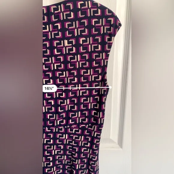 Lauren Ralph Lauren, geometric, print sleeveless sheath dress size 12