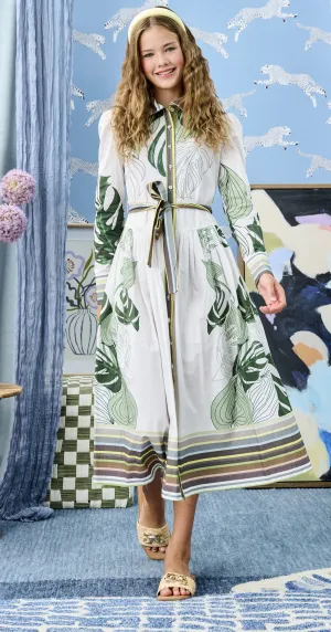 Laurent Large Leaf Design Dress
