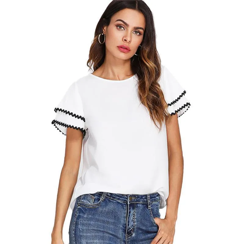 Layered Ruffle Sleeve Blouse