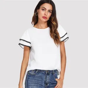 Layered Ruffle Sleeve Blouse