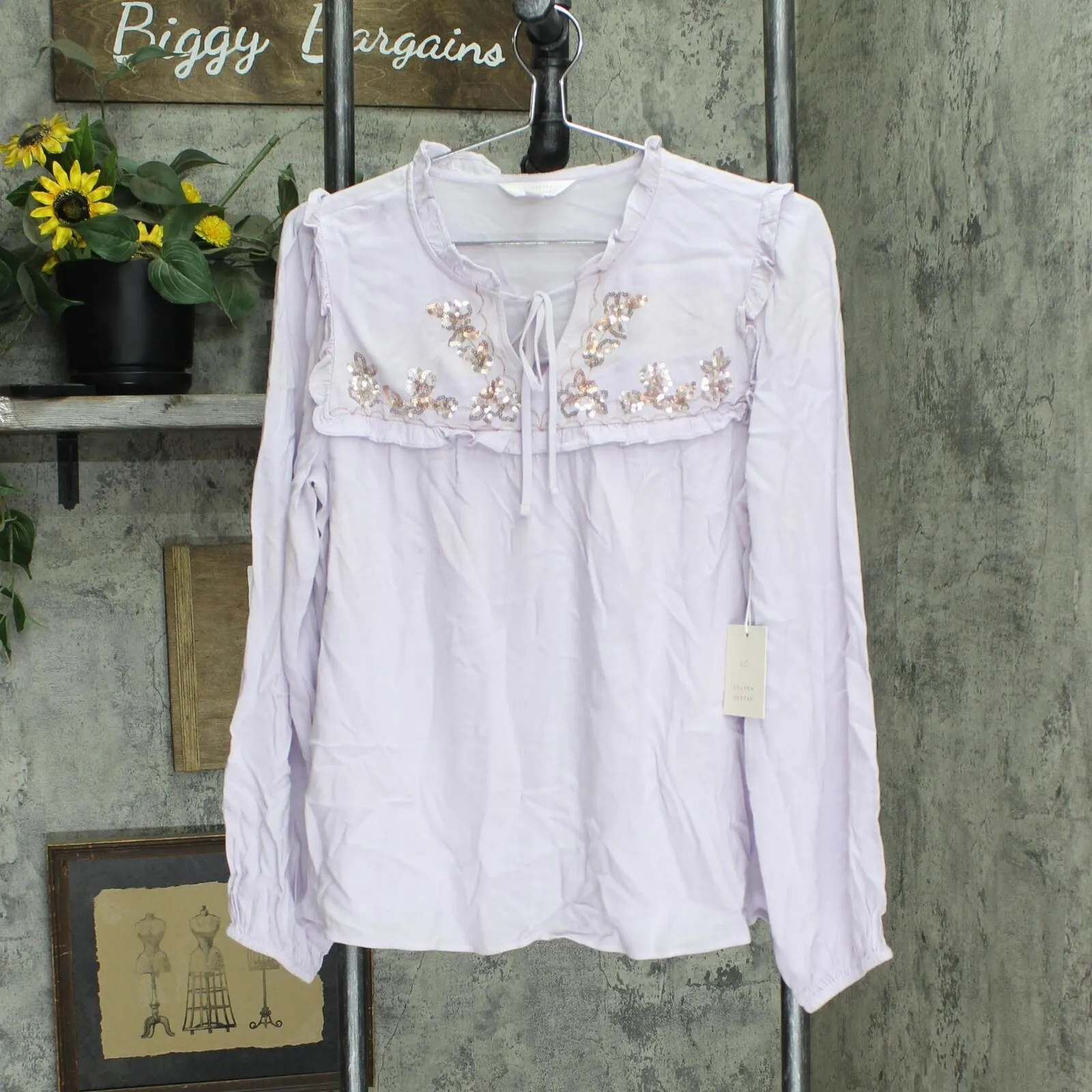 Lc Lauren Conrad Women's Ruffle Puff-Sleeve Blouse WL24W002RS1