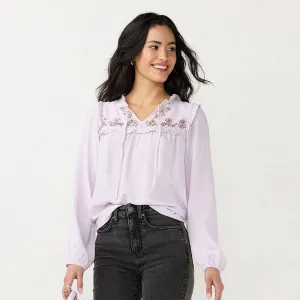 Lc Lauren Conrad Women's Ruffle Puff-Sleeve Blouse WL24W002RS1