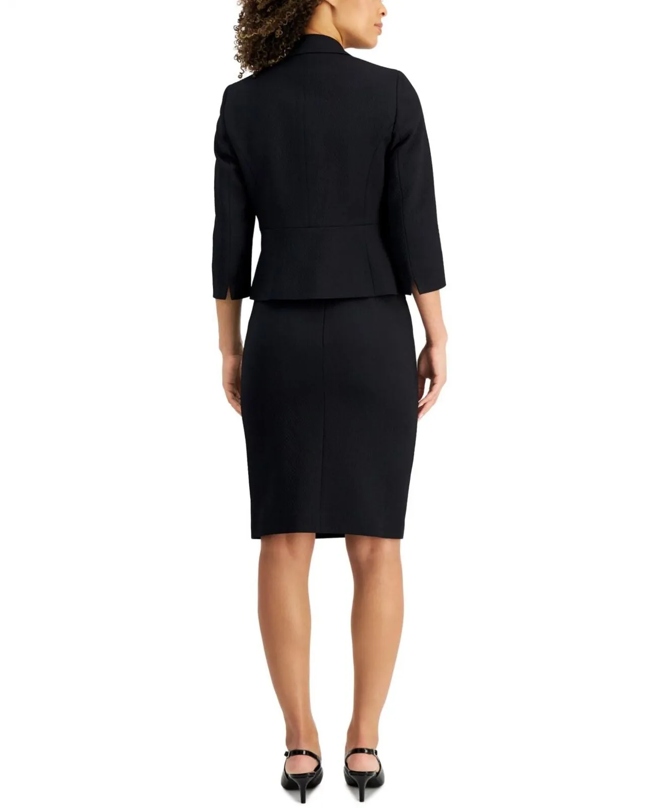 Le Suit Womens Side-Slit Skirt Suit 50040644