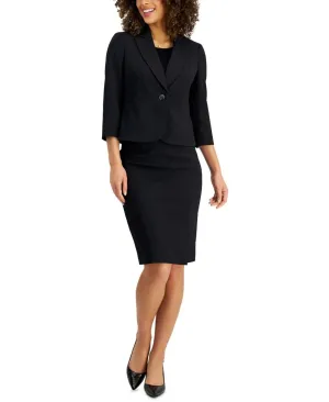 Le Suit Womens Side-Slit Skirt Suit 50040644