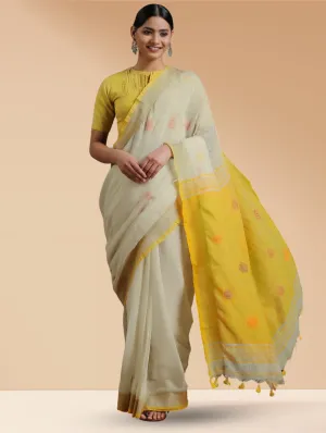Lemon Peels Linen Blend Saree