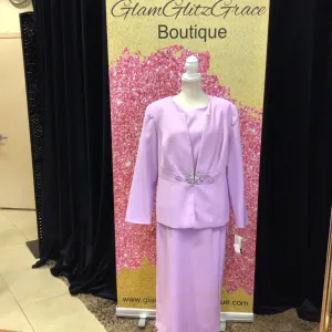 Lilac Three Piece suit with bling closure