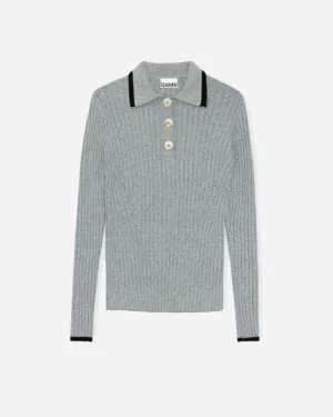 Linen Knit Blouse - Bachelor Blue