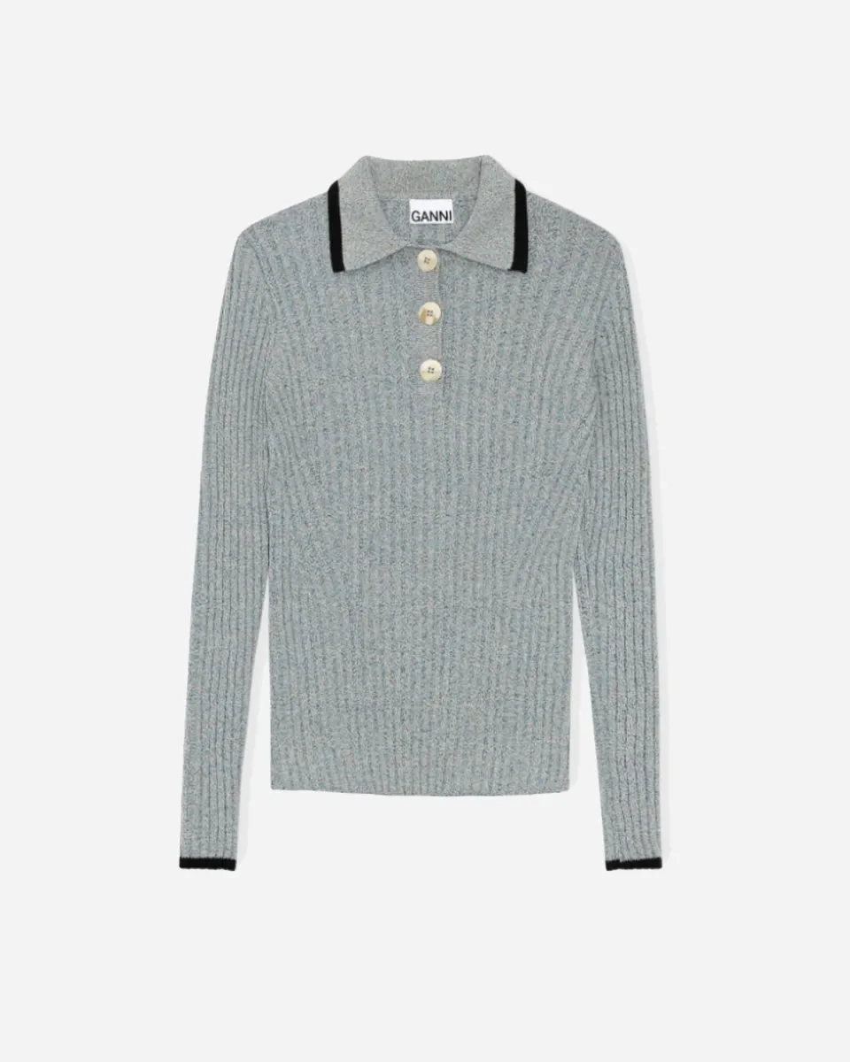 Linen Knit Blouse - Bachelor Blue