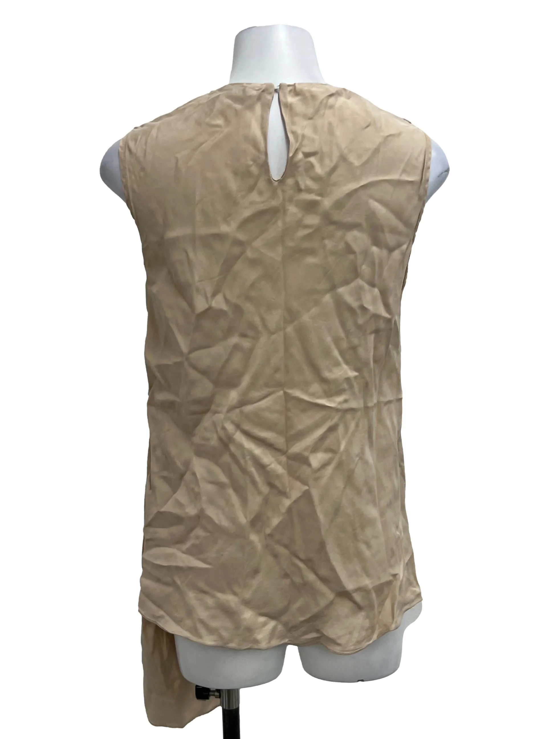 Linen White Layered Asymmetrical Sleeveless Blouse