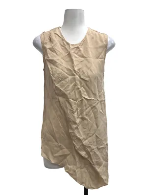 Linen White Layered Asymmetrical Sleeveless Blouse