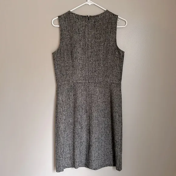 LOFT grey tweed sheath knee length dress