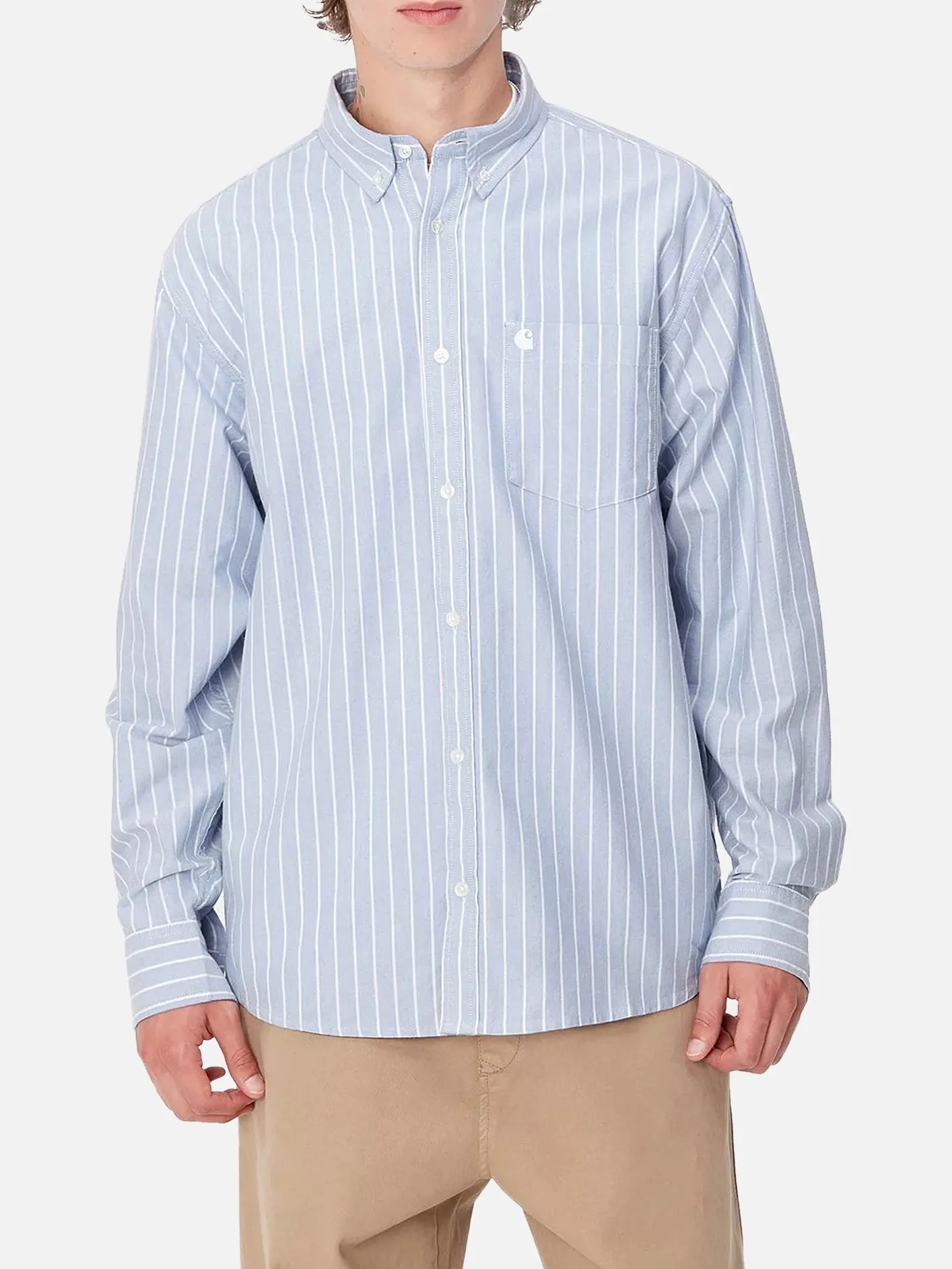 L/S Dowlen Shirt - Dowlen Stripe/Bleach/White