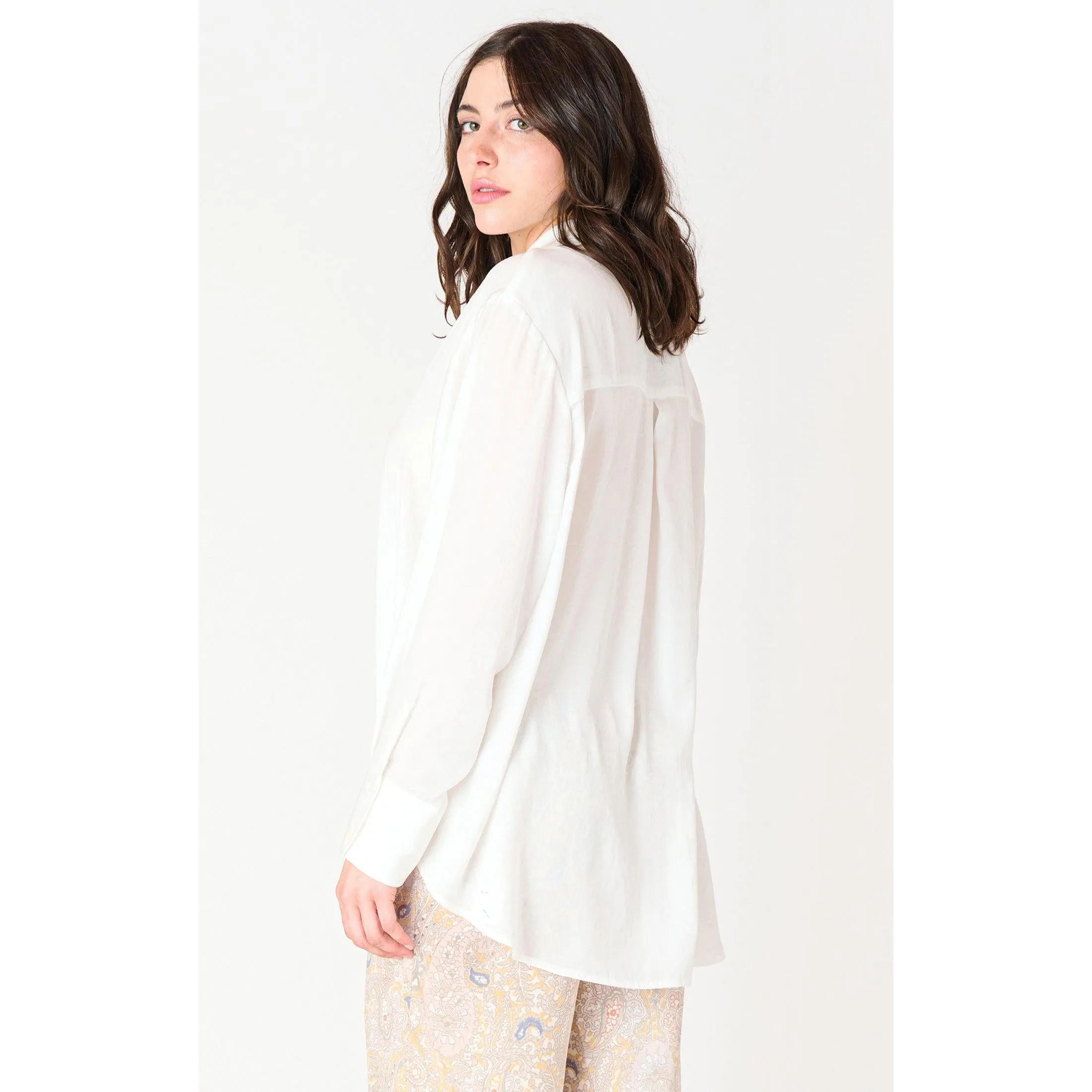 LS FLOWY SATIN BLOUSE