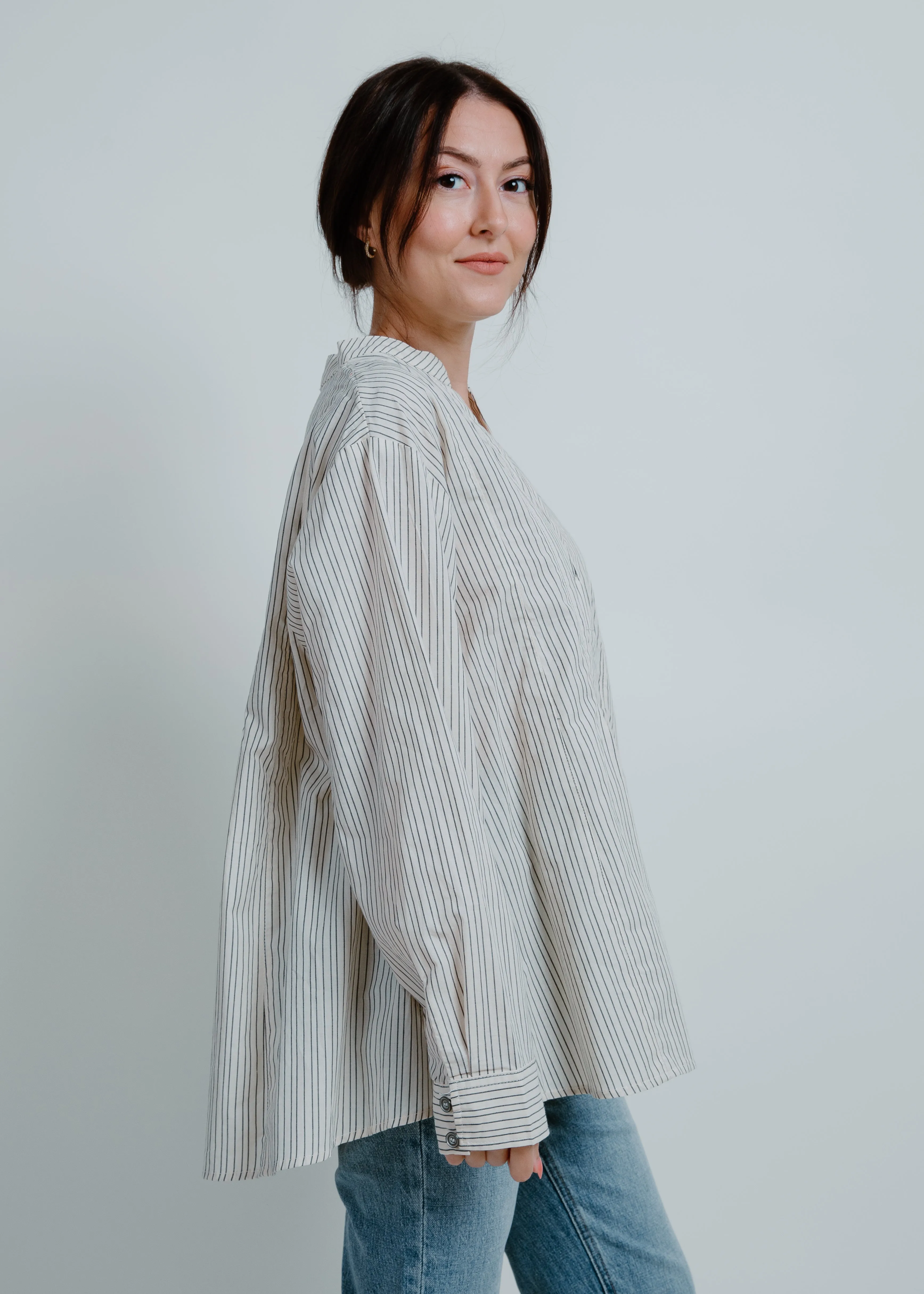 Lucky Pleated V-Neck Top
