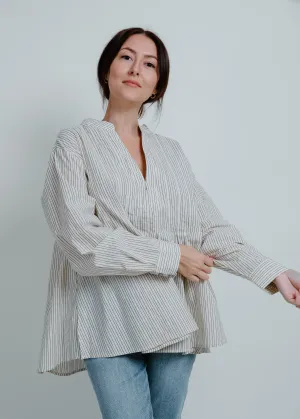 Lucky Pleated V-Neck Top