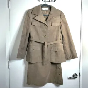 Luigis Fashions (Size 12) Vintage Italia (2PC) Skirt &amp; Belted Jacket Suit Set