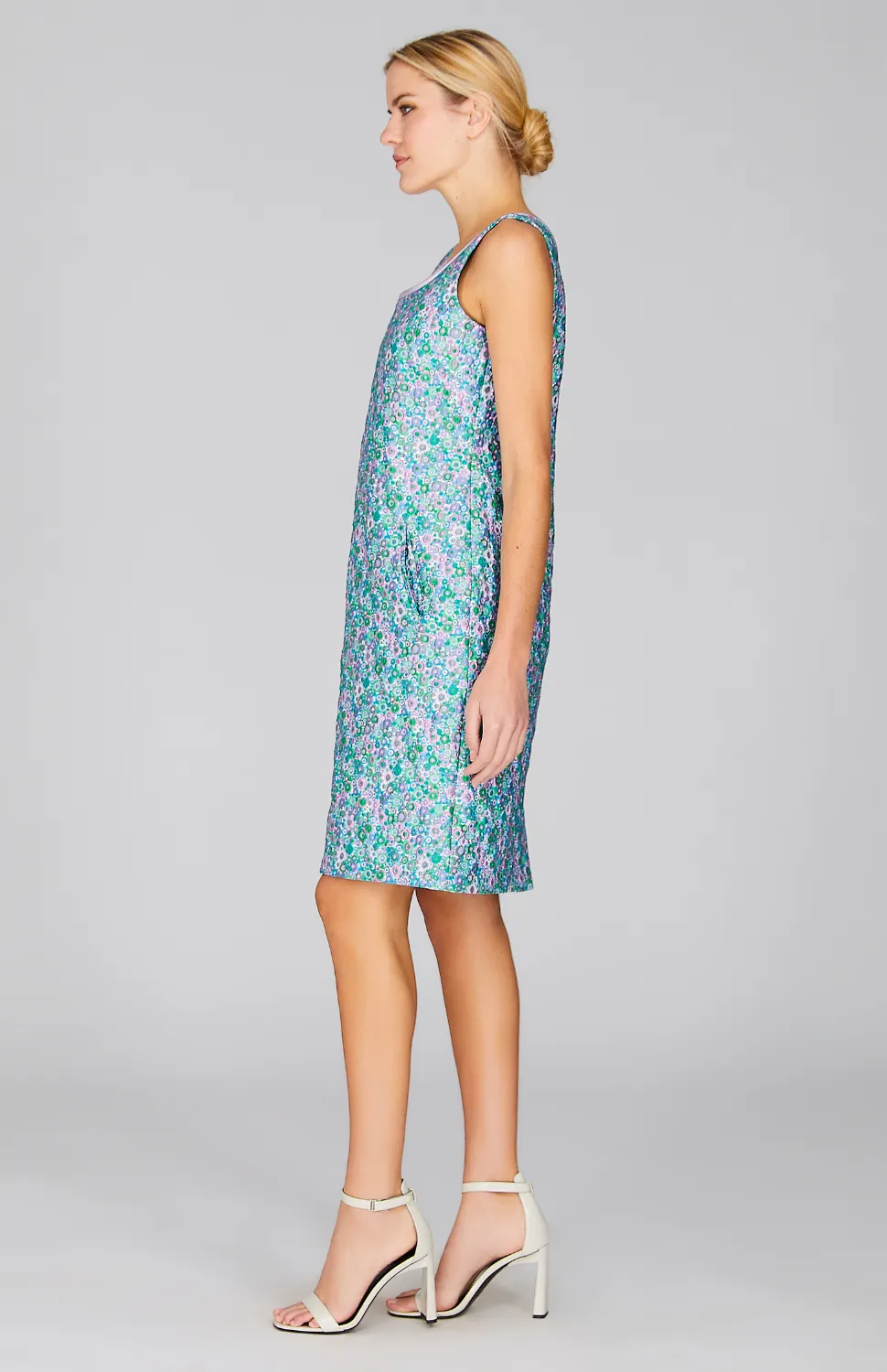 Luxe Garden Sheath Dress w/ Satin Bias