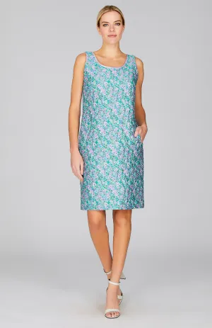 Luxe Garden Sheath Dress w/ Satin Bias