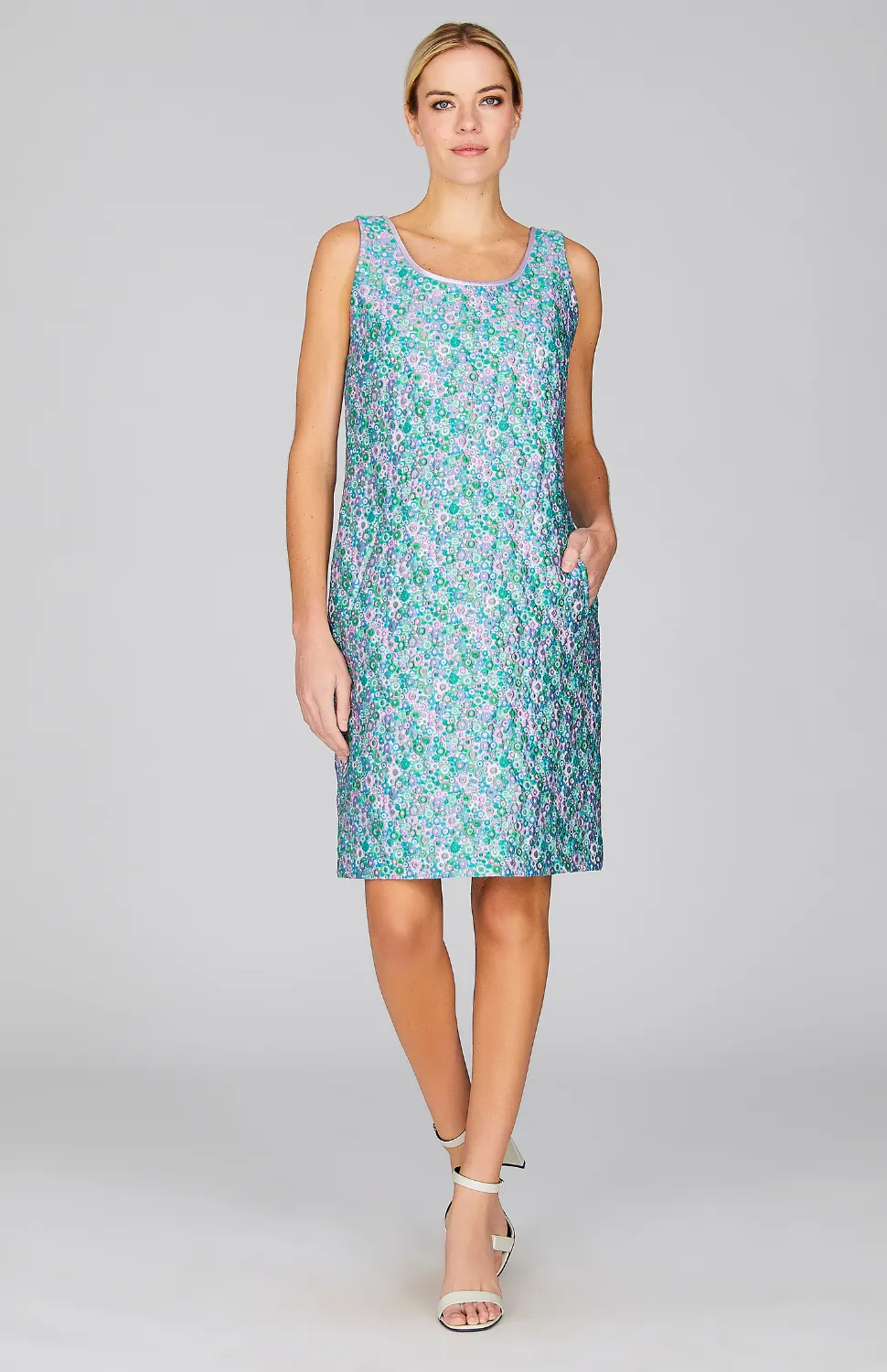 Luxe Garden Sheath Dress w/ Satin Bias
