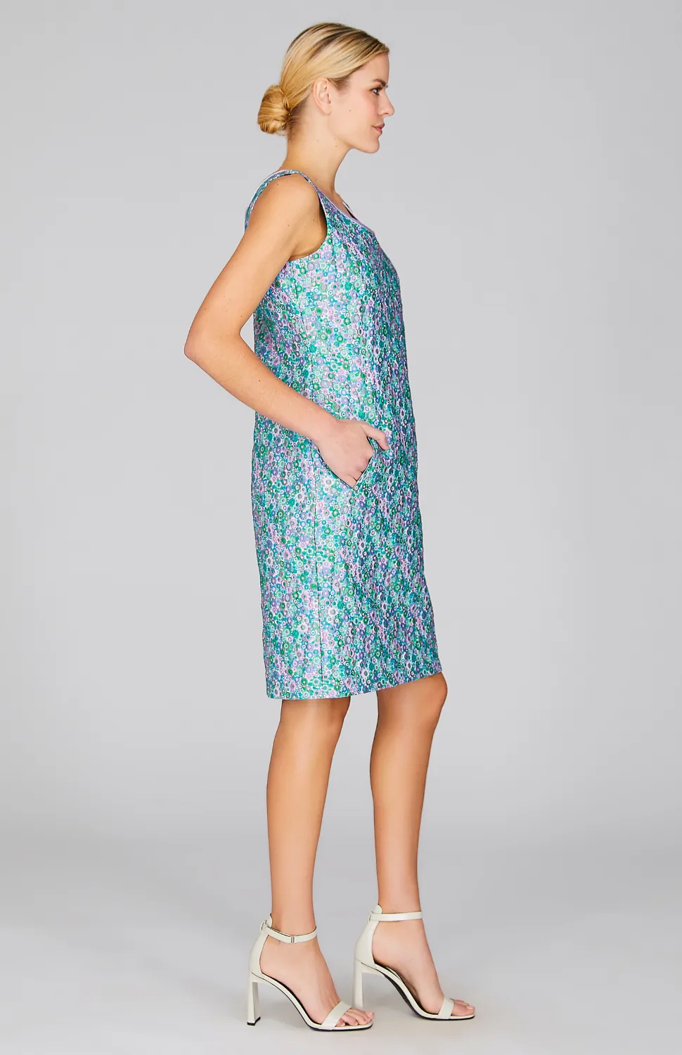 Luxe Garden Sheath Dress w/ Satin Bias