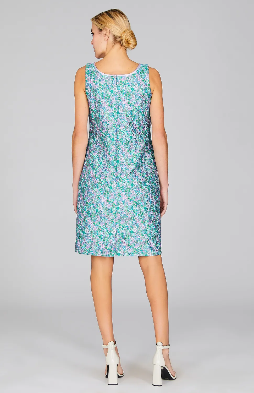 Luxe Garden Sheath Dress w/ Satin Bias