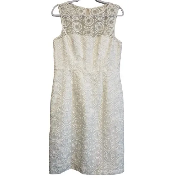 Maggy London Embroidered Illusion Yoke Sheath Dress‎
