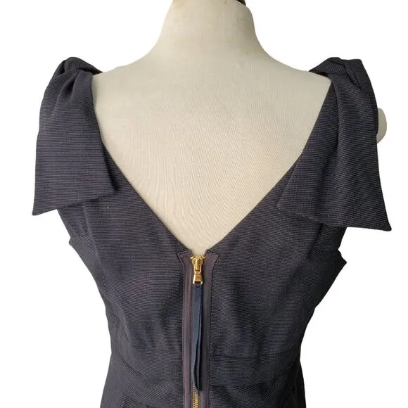 Marc by Marc Jacobs Sheath Dress Blue Navy Pin Dot Wool Sleeveless Women Size 10