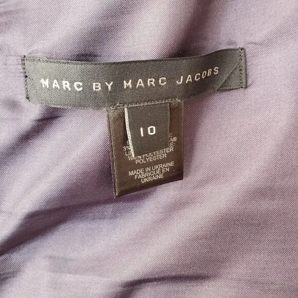 Marc by Marc Jacobs Sheath Dress Blue Navy Pin Dot Wool Sleeveless Women Size 10
