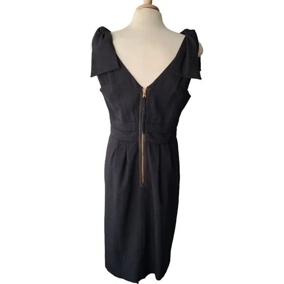 Marc by Marc Jacobs Sheath Dress Blue Navy Pin Dot Wool Sleeveless Women Size 10