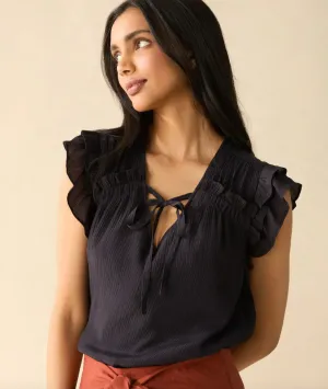 Marie Oliver - Phoebe Silk Blend Sleeveless Blouse - Midnight