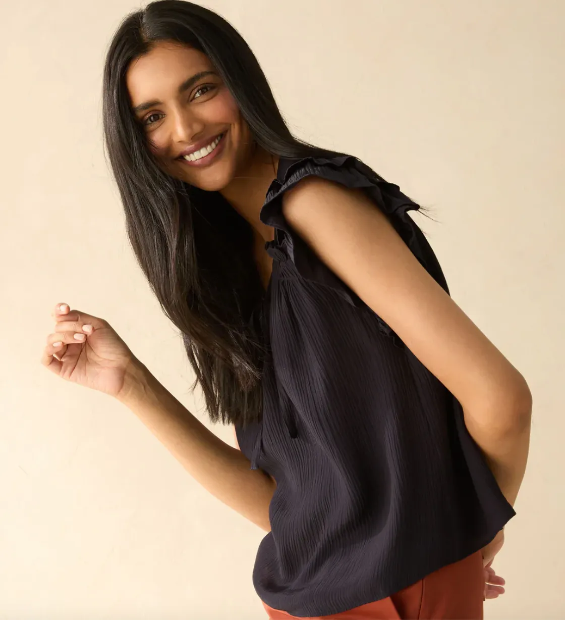 Marie Oliver - Phoebe Silk Blend Sleeveless Blouse - Midnight