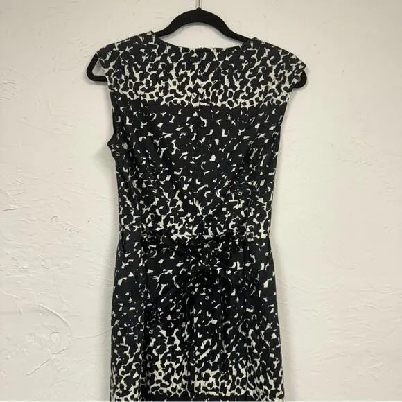 Marimekko Black &amp; White Spotted Sleeveless Sheath Dress Women’s 42 Preppy