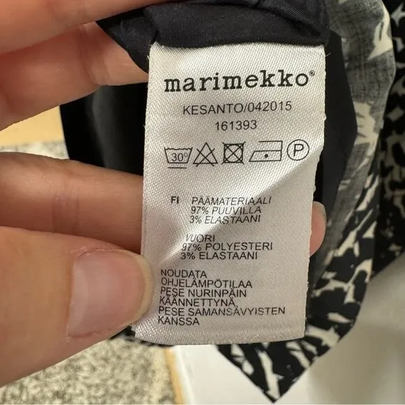 Marimekko Black &amp; White Spotted Sleeveless Sheath Dress Women’s 42 Preppy