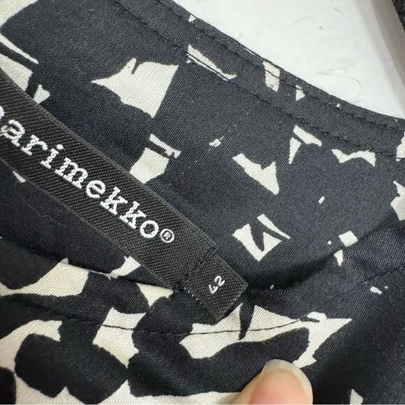 Marimekko Black &amp; White Spotted Sleeveless Sheath Dress Women’s 42 Preppy
