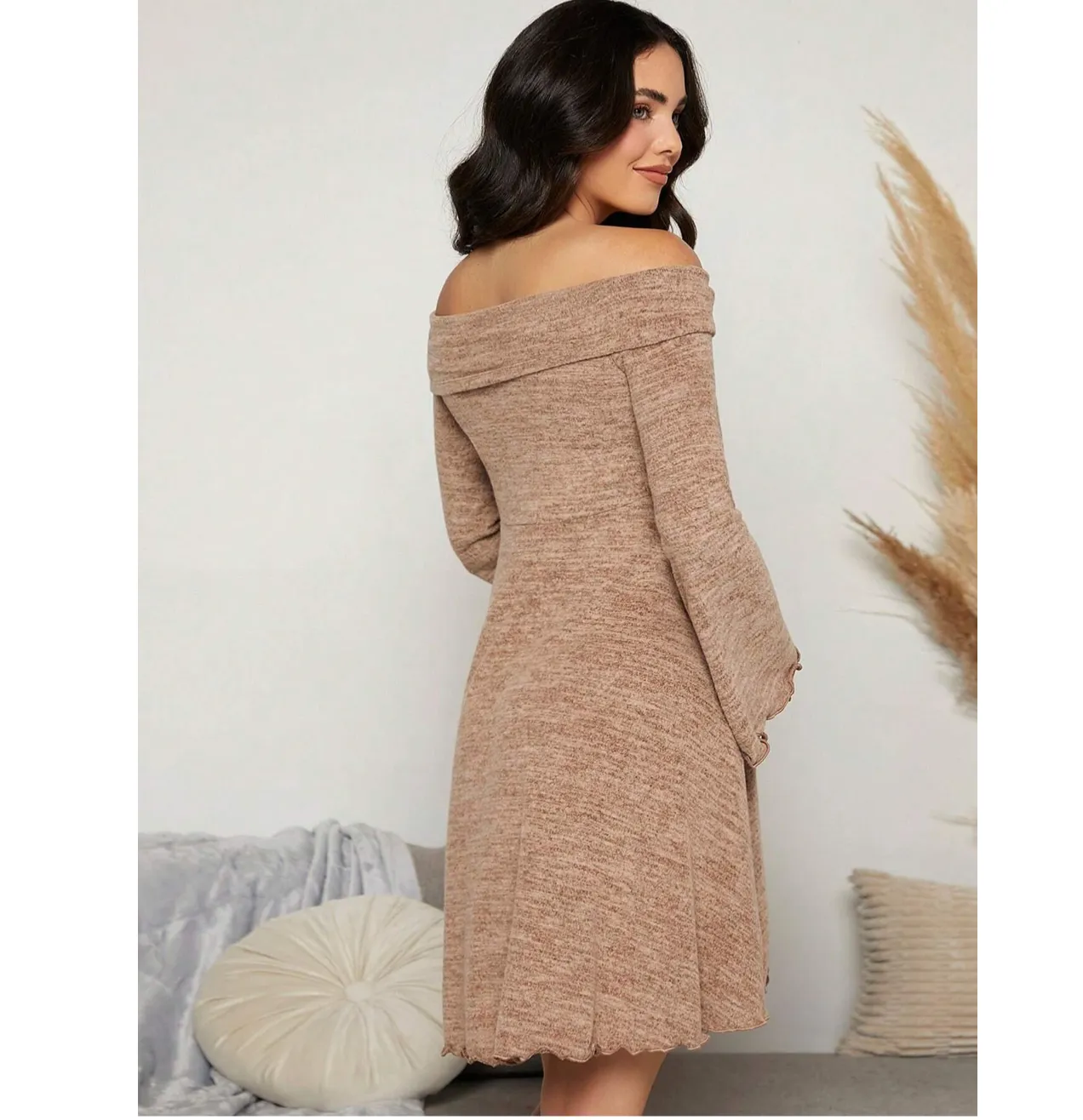 Maternity off shoulder striped dress