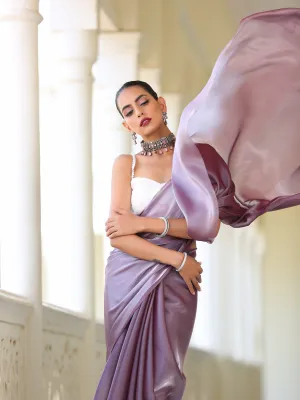 Mauve Silver Saree