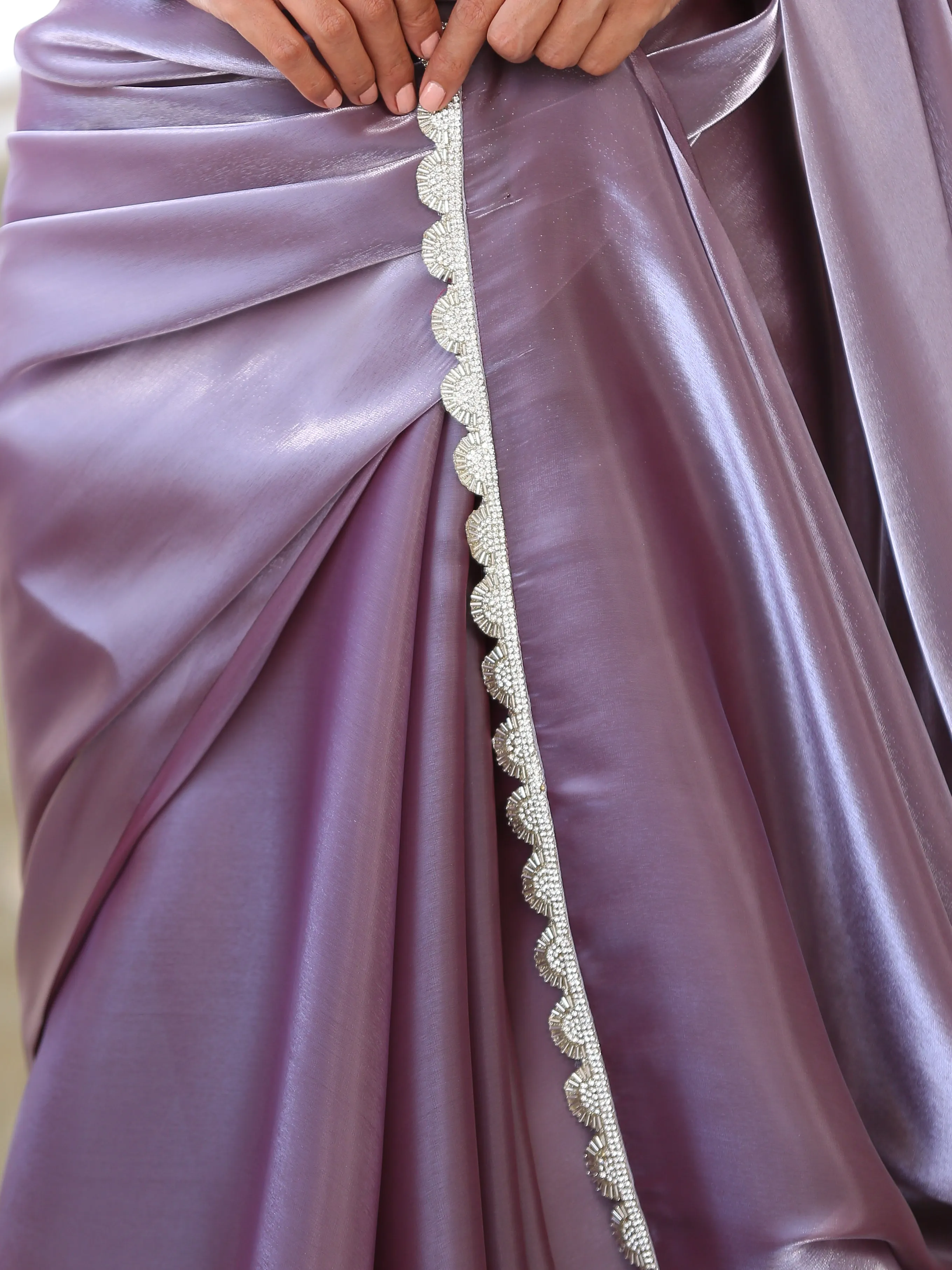 Mauve Silver Saree