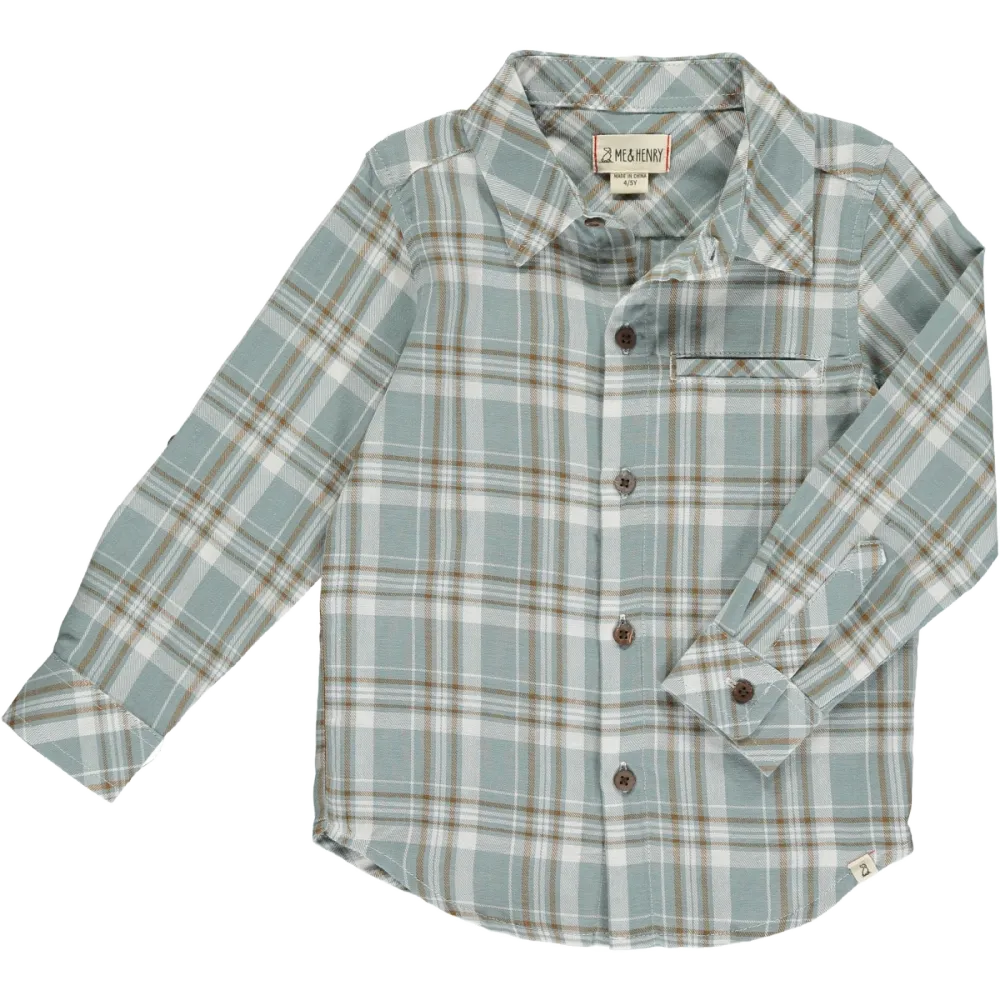 Me & Henry Dress Shirt - Blue White Plaid