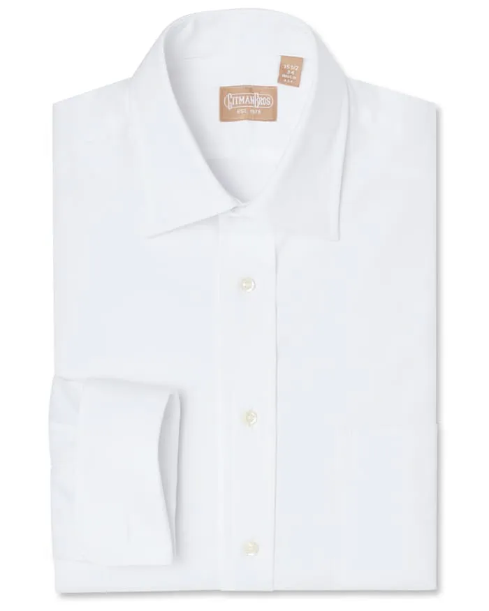 Medium Spread Pinpoint French Cuff White - Tailored