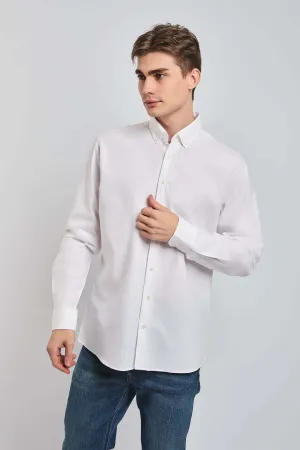 Men Shirt Regular Fit Oxford Cotton White