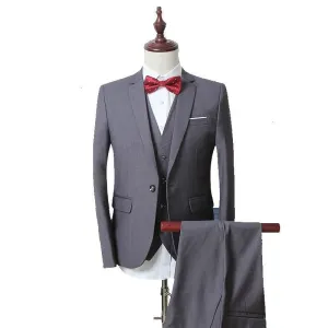 Men's 3 Piece Men's Fashion Business Suit Up To 5XL