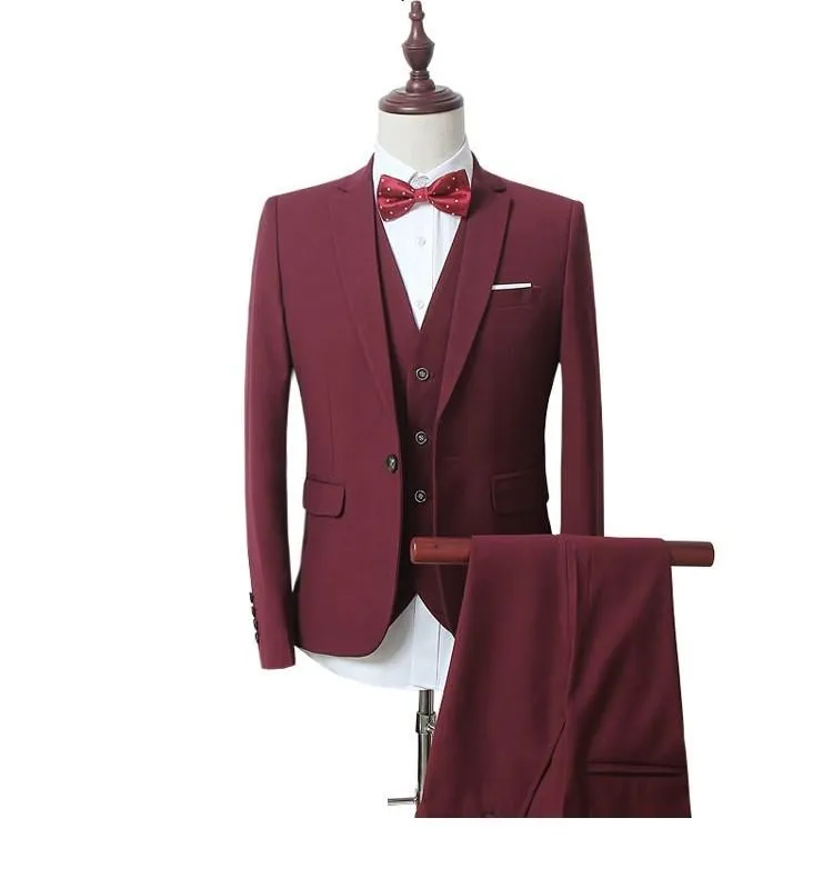 Men's 3 Piece Men's Fashion Business Suit Up To 5XL