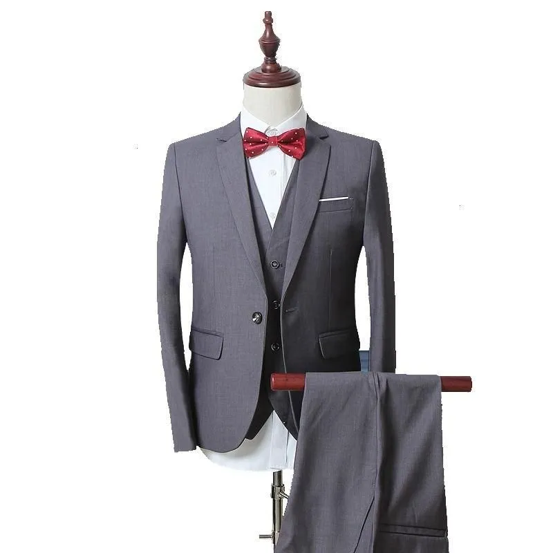 Men's 3 Piece Men's Fashion Business Suit Up To 5XL