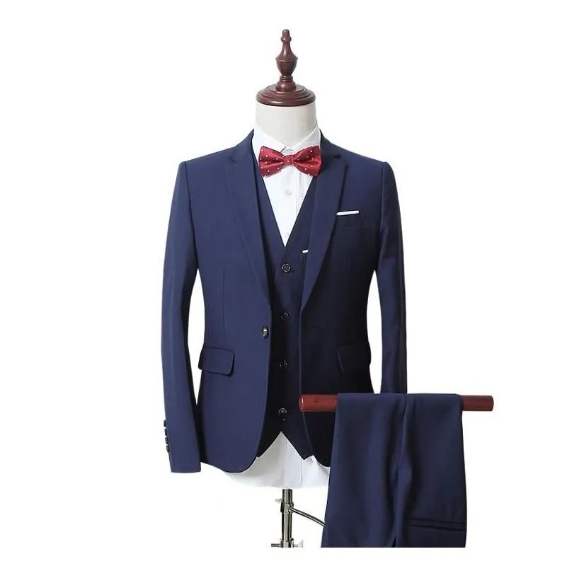 Men's 3 Piece Men's Fashion Business Suit Up To 5XL
