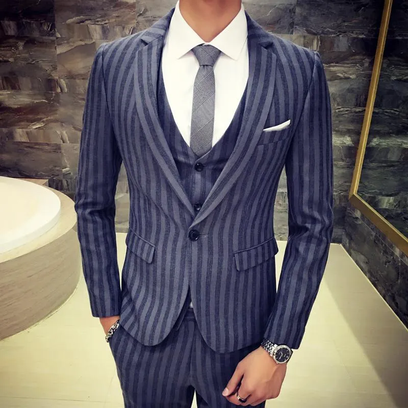 Men's 3 Piece Suit In 2 Colors Up To Size 2XL