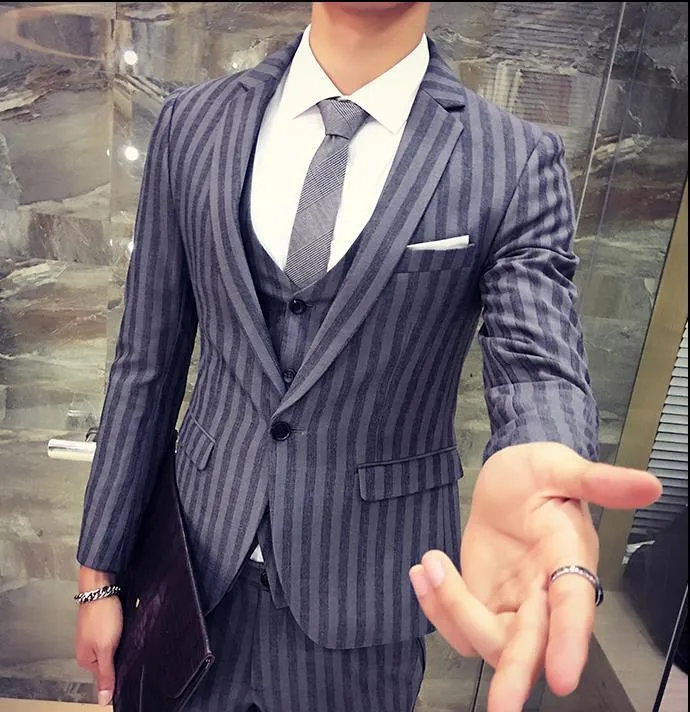 Men's 3 Piece Suit In 2 Colors Up To Size 2XL