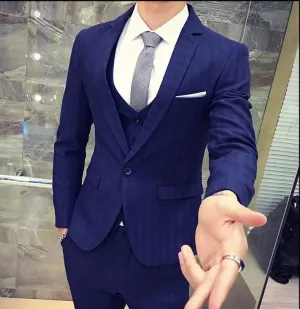 Men's 3 Piece Suit In 2 Colors Up To Size 2XL