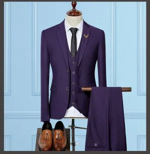 Men's 3 Piece Suit with 5 color options